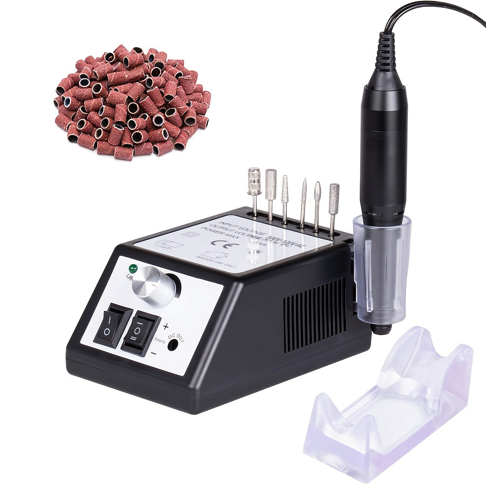 20000RPM Portable Electric Nail Drill Machine, with 6 Nail Drill Bits And Sanding Band, Gel Nails, Manicure Pedicure Polishing Shape, Acrylic Nail Tools for Home And Salon Use