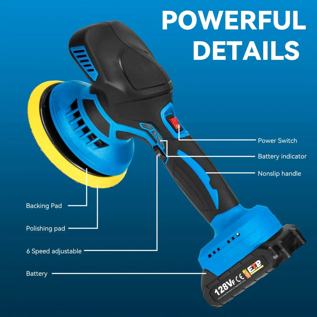 21V Polierschleifer, 150mm Schleifscheiben-Polierer für Auto-Detailing mit Politur- und Wachs-Funktion, 5000 U/min, Elektro-Poliertechnik für Autos und Möbel, geeignet für Yofidra-Akkus – Ideal für Haus & Badezimmer-Wandreinigung