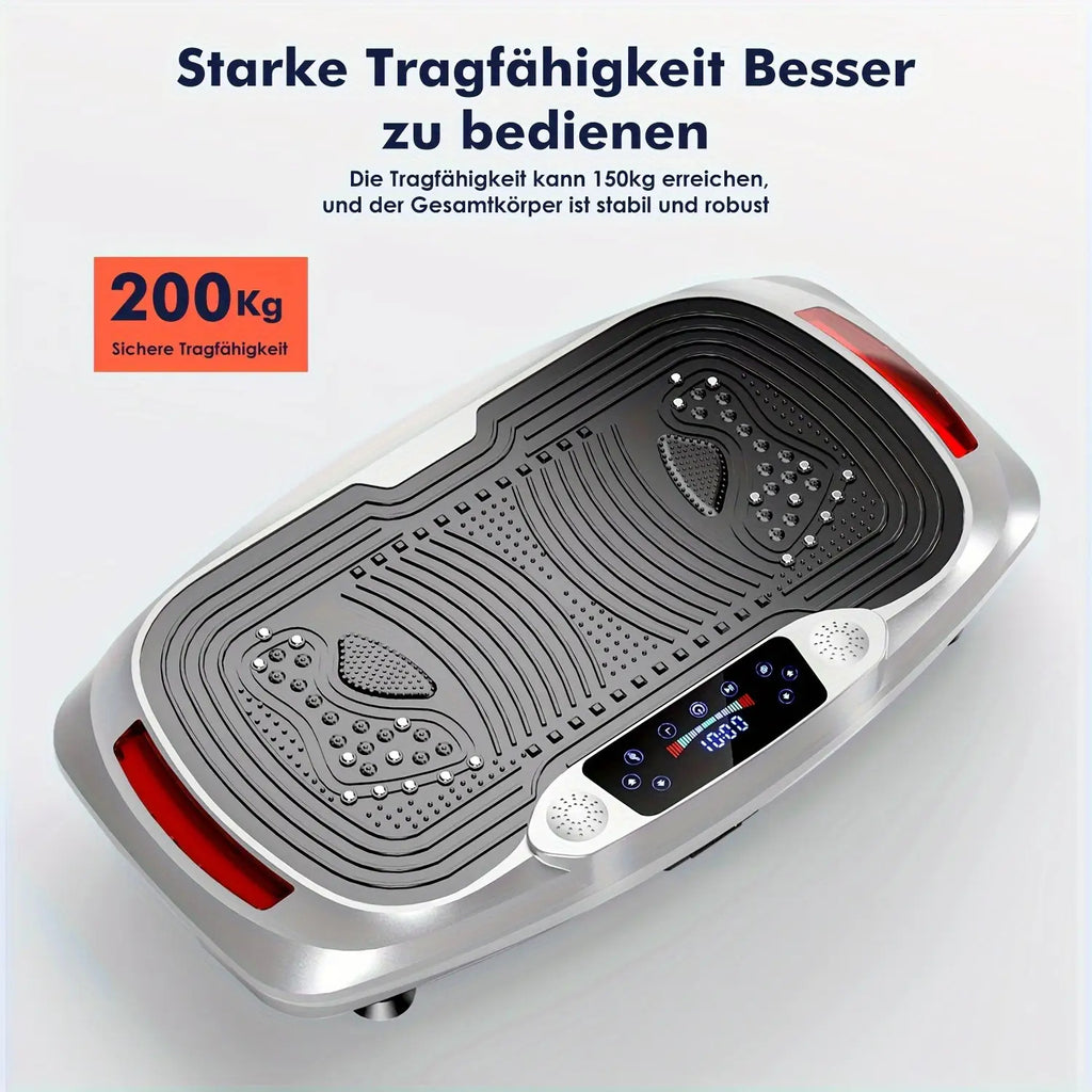 300W intelligente Vibrationsscheibe + elektromagnetische Tiefenmassage | mit Musik + 120-stufiger Touch-Einstellung | leiser Motor | maximale Belastung 200 kg | mit Seil | Ganzkörper-Gewichtsverlust-Training | Schlankheits- & Formgebung | Heim-/Fitnessstu