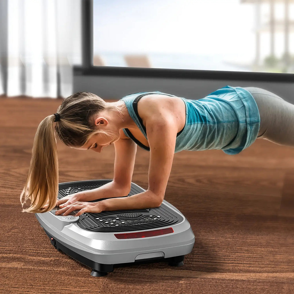 300W intelligente Vibrationsscheibe + elektromagnetische Tiefenmassage | mit Musik + 120-stufiger Touch-Einstellung | leiser Motor | maximale Belastung 200 kg | mit Seil | Ganzkörper-Gewichtsverlust-Training | Schlankheits- & Formgebung | Heim-/Fitnessstu