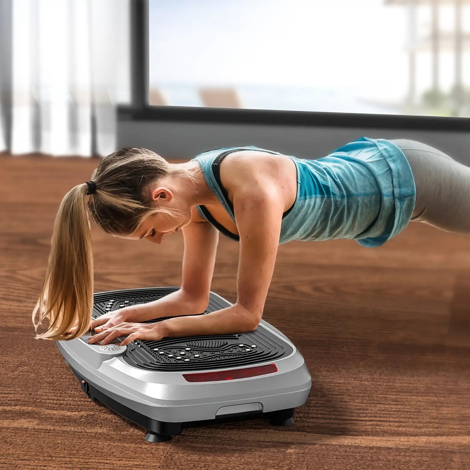 300W intelligente Vibrationsscheibe + elektromagnetische Tiefenmassage | mit Musik + 120-stufiger Touch-Einstellung | leiser Motor | maximale Belastung 200 kg | mit Seil | Ganzkörper-Gewichtsverlust-Training | Schlankheits- & Formgebung | Heim-/Fitnessstu