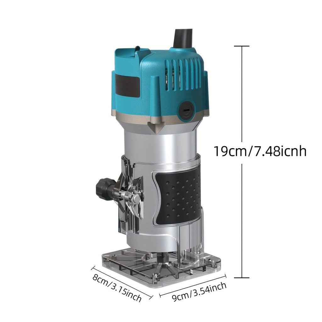 30000 U/min, 800 W Holzfräsmaschine für Schnitzen, Fräsen, Trimmen, Rillen, 1/4 Zoll Spannfutter + präzise Tiefenverstellung, elektrischer Holzschneider, Tischler-Elektrowerkzeug, Fräser-Set (15 Stk.), geeignet für DIY