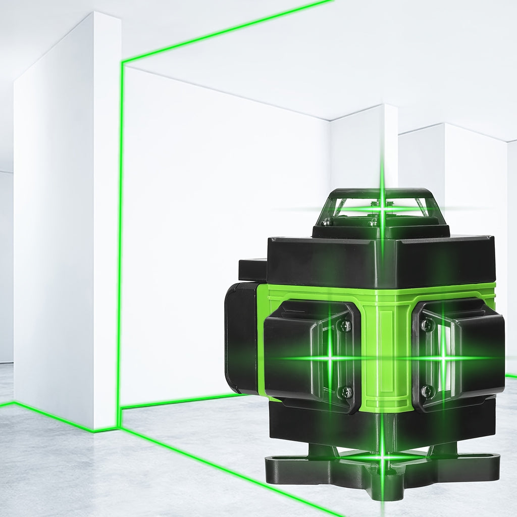 LiXada 4D 16-Linien Laser-Nivelliergerät mit 3° Selbstnivellierung, 2 Stück, 2400mAh USB-Aufladbarer Lithium-Akku, inkl. optionalem 1,2m höhenverstellbarem Legestativ aus Metalllegierung