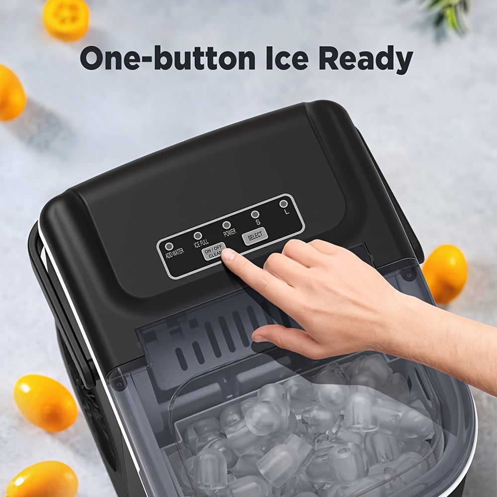 Citybee 6-Minuten-Eisbereiter | 9 Eiswürfel/Zyklus, 11,79 kg/Tag | Selbstreinigend & Automatischer Abschalter | Tragbar mit Griff für Küche/Camping/Wohnmobil (Schwarz)