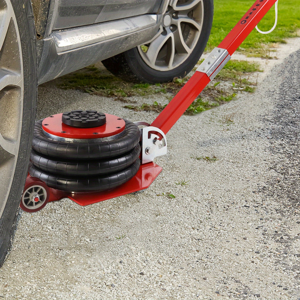 3 Tonnen pneumatischer Wagenheber, dreifachbeuteliger Luftheber, 6600 lbs Hebekraft, 40,0 cm/15,74 in Hebehöhe, pneumatischer Druck für Auto/Reifenwerkstatt, Schnellhebevorrichtung