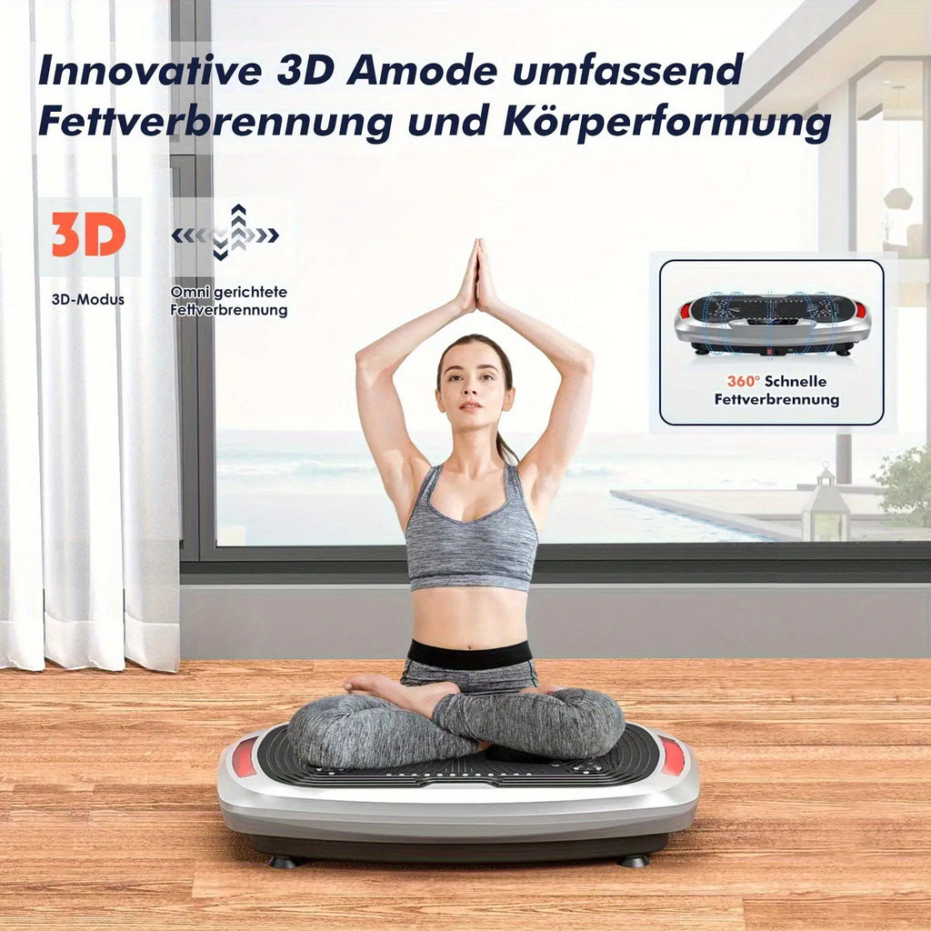 300W intelligente Vibrationsscheibe + elektromagnetische Tiefenmassage | mit Musik + 120-stufiger Touch-Einstellung | leiser Motor | maximale Belastung 200 kg | mit Seil | Ganzkörper-Gewichtsverlust-Training | Schlankheits- & Formgebung | Heim-/Fitnessstu