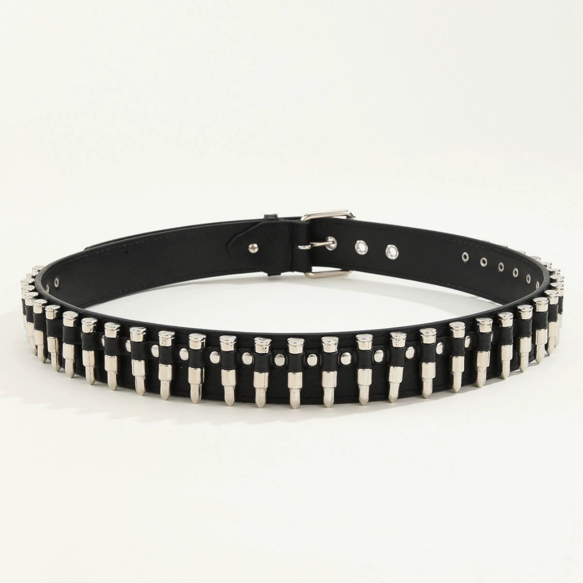 New women's bullet belt, European and American punk style rivet belt, fashionable and versatile personalized women's belt decoration trend