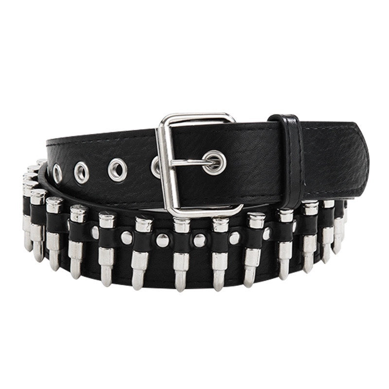 New women's bullet belt, European and American punk style rivet belt, fashionable and versatile personalized women's belt decoration trend