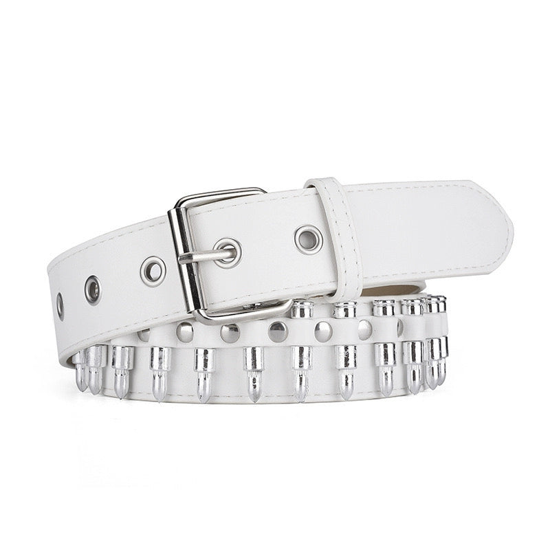 New women's bullet belt, European and American punk style rivet belt, fashionable and versatile personalized women's belt decoration trend