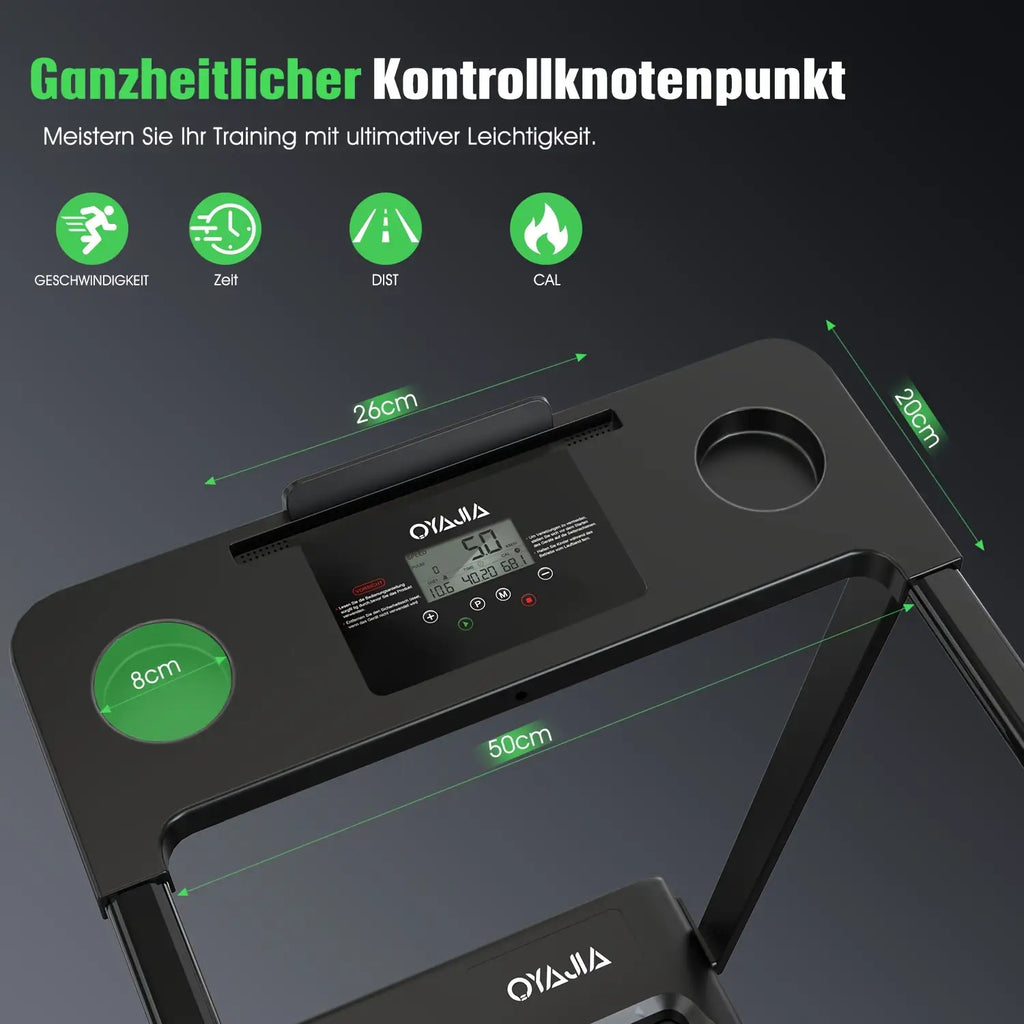 2-in-1 Faltbarer Laufband, Heim-Laufband, 2.0HP Spitzen-DC-Motor, 1-12KM/H Geschwindigkeitsanpassung, LED-Vierseitiges Display 12 voreingestellte Programme + Dreifachmodus-Umschaltung Musiklautsprecher, Breiter Laufbahn, Heim-Fitnessgerät, Heim-Falten, Oh