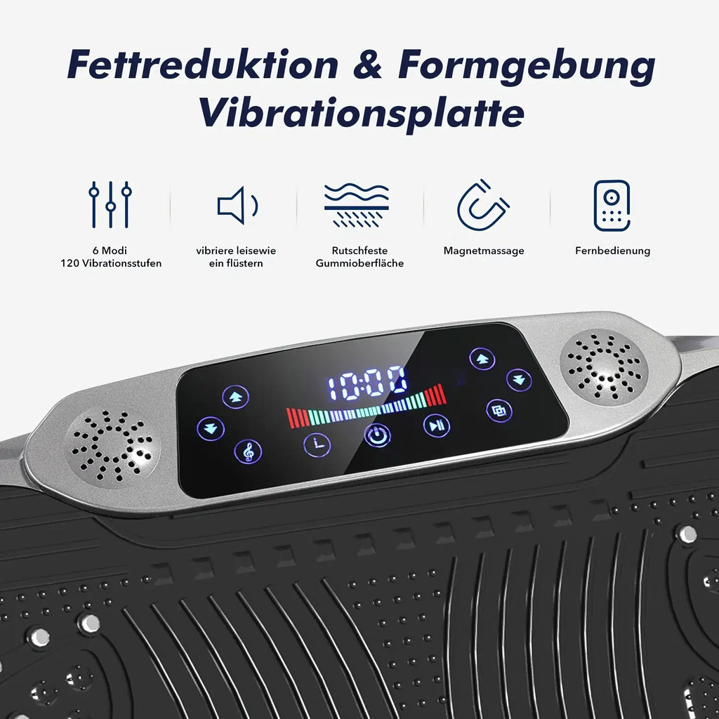 300W intelligente Vibrationsscheibe + elektromagnetische Tiefenmassage | mit Musik + 120-stufiger Touch-Einstellung | leiser Motor | maximale Belastung 200 kg | mit Seil | Ganzkörper-Gewichtsverlust-Training | Schlankheits- & Formgebung | Heim-/Fitnessstu