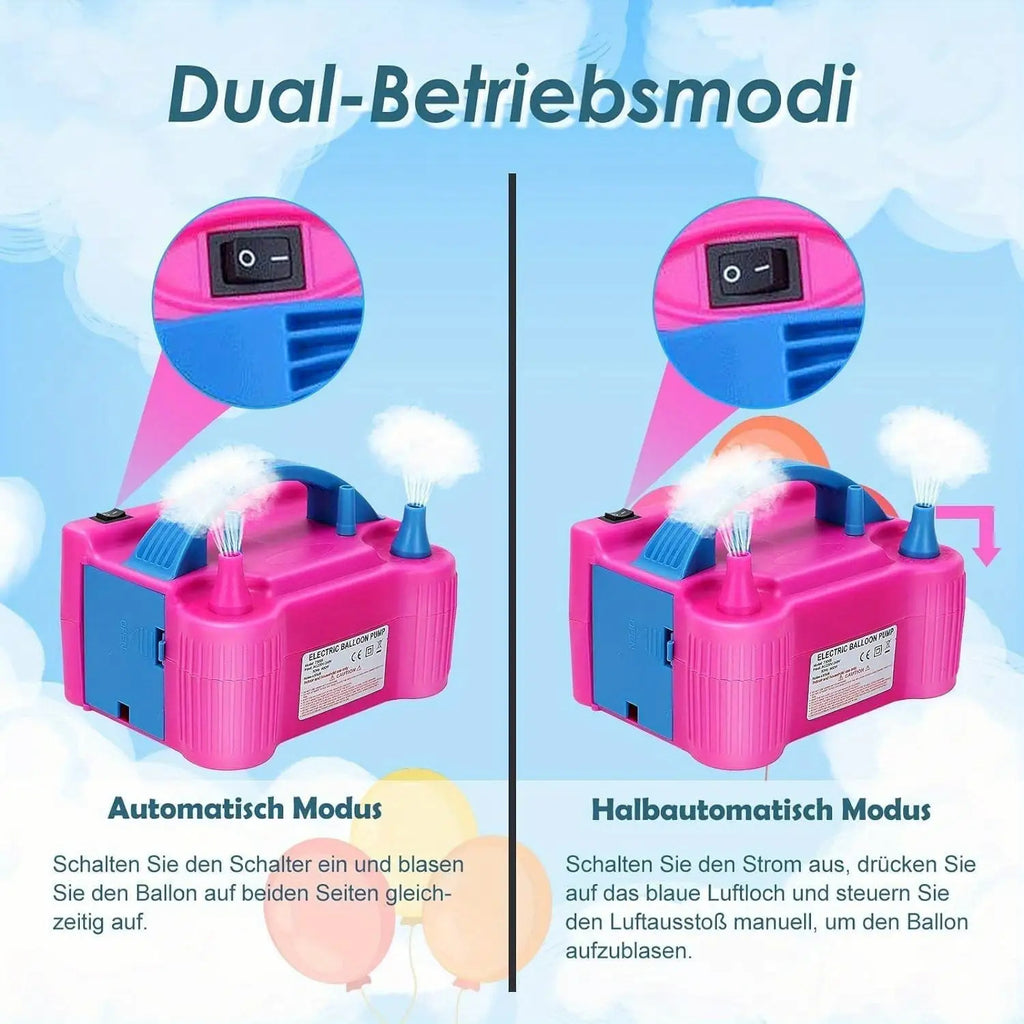 Luftballonpumpe Elektro 600W Tragbare Doppeldüsen-Ballonpumpe für Ballone