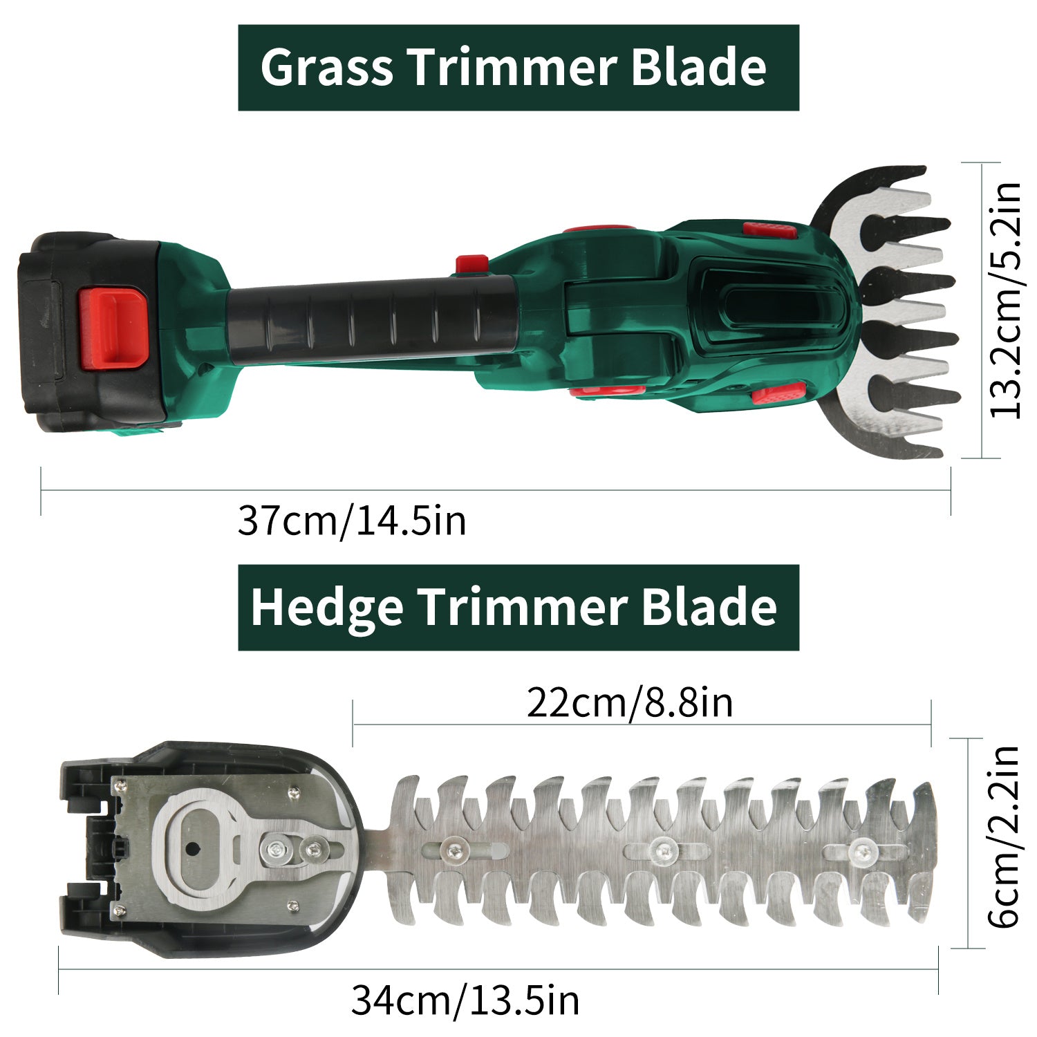 1 Set 24V Electric Hedge Trimmer with Battery, Household 2-in-1 Grass and Shrub Trimmer, 90° Adjustable, Cordless Rechargeable Shrub Scissors, Weeding Pruning for Garden Lawn