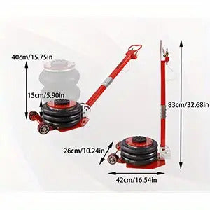 3 Tonnen pneumatischer Wagenheber, dreifachbeuteliger Luftheber, 6600 lbs Hebekraft, 40,0 cm/15,74 in Hebehöhe, pneumatischer Druck für Auto/Reifenwerkstatt, Schnellhebevorrichtung