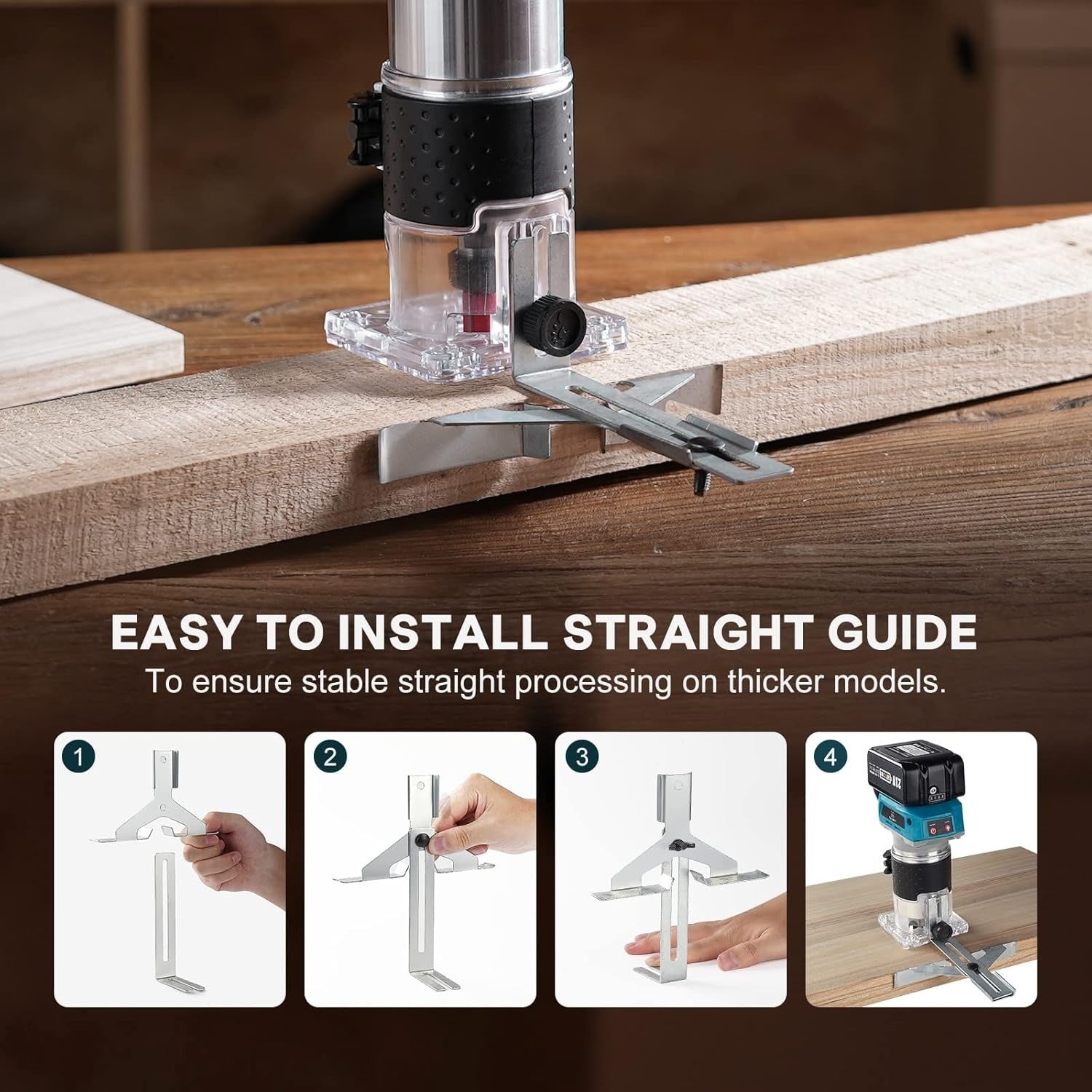 Batterie-Kanten-Schneider mit 2 Stück 4,0 Ah Batterien, Batterie-Routenplaner Brushless Tragbarer Hand-Schneider für Holzbearbeitung, Batterie-Holz-Trimmer mit 15 Stück 1/4 Zoll Cutter-Set