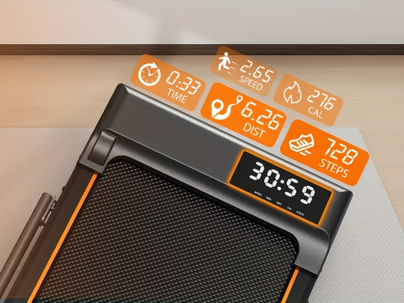 MetallMatic Laufband für Zuhause – Walking Pad mit 2,25 PS Motor, 100 kg Tragkraft, Geschwindigkeit 1-6 km/h, Neigungsfunktion, 7-Schicht-Lauffläche, Montage nicht erforderlich