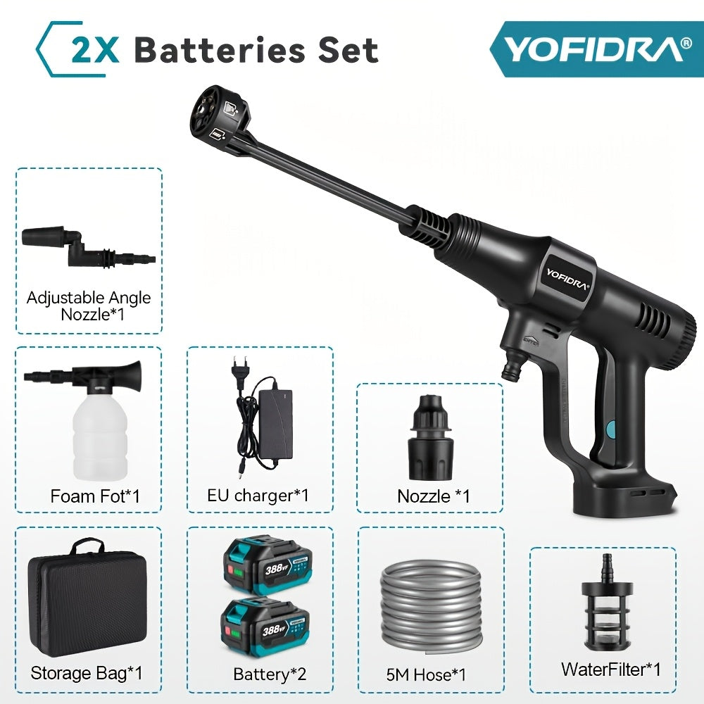 Brushless High Pressure Car Washing Water Gun, 6in 1 Electric Garden Washing Sprayer Cleaning Machine, Suitable for Washing Cars, Washing Floors And Yard Garden Watering