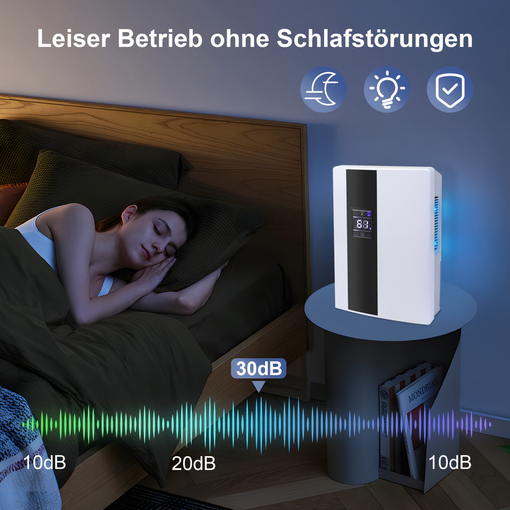Effiziente Entfeuchtung, Ultra-Leise Technologie, Keine Störungen bei Nachtgebrauch, Energie- und Stromsparend, Kompakt und Tragbar - Die Ideale für Feuchtigkeitsfreiheit zu Hause