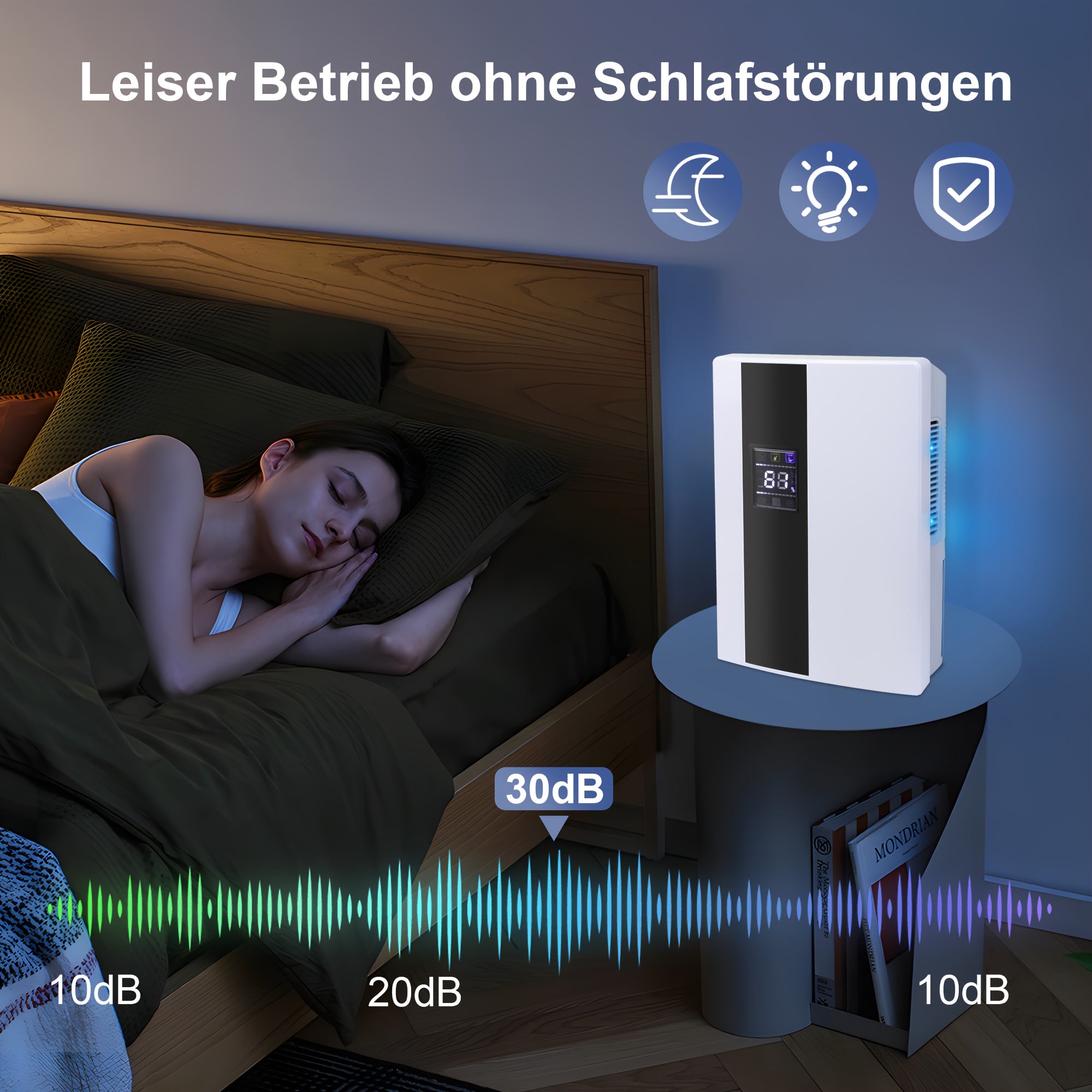Effiziente Entfeuchtung, Ultra-Leise Technologie, Keine Störungen bei Nachtgebrauch, Energie- und Stromsparend, Kompakt und Tragbar - Die Ideale für Feuchtigkeitsfreiheit zu Hause