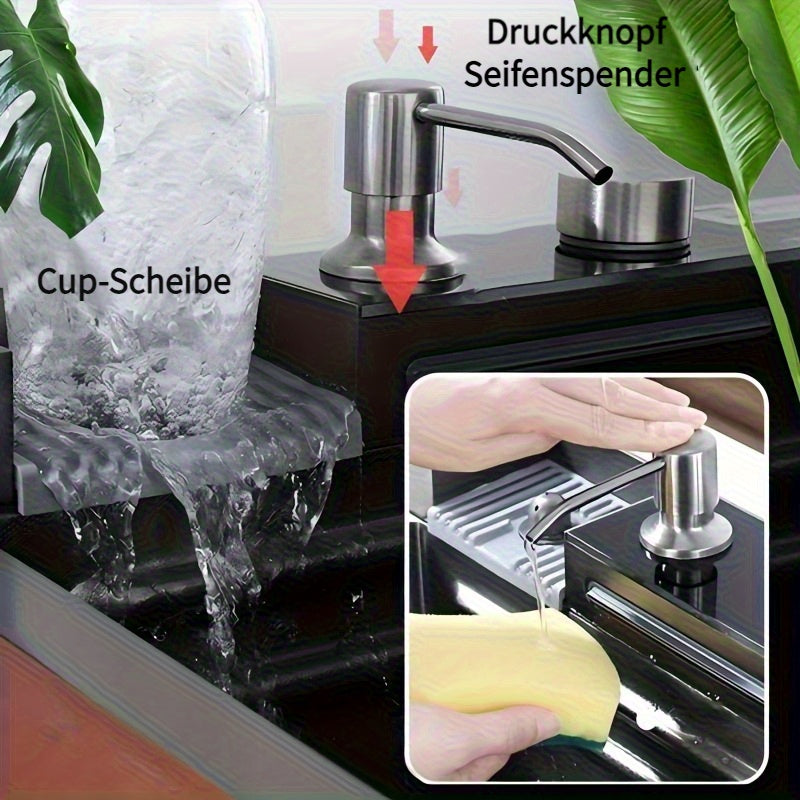 Digitale Wasserfall-Spüle Einzelbecken Küchenspüle Größe 75x45cm Schwarz Edelstahl Küchenspüle Multifunktionaler Digitaldisplay Abziehbarer Sprüherarmatur Intelligente Moderne Küchenspüle mit Komplettem Zubehör Rechts Abfluss Langlebig für Küche und Resta