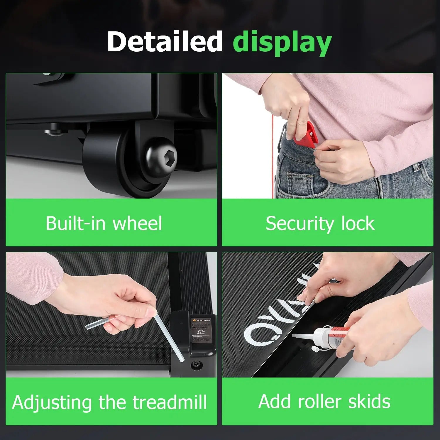 2-in-1 Faltbarer Laufband, Heim-Laufband, 2.0HP Spitzen-DC-Motor, 1-12KM/H Geschwindigkeitsanpassung, LED-Vierseitiges Display 12 voreingestellte Programme + Dreifachmodus-Umschaltung Musiklautsprecher, Breiter Laufbahn, Heim-Fitnessgerät, Heim-Falten, Oh