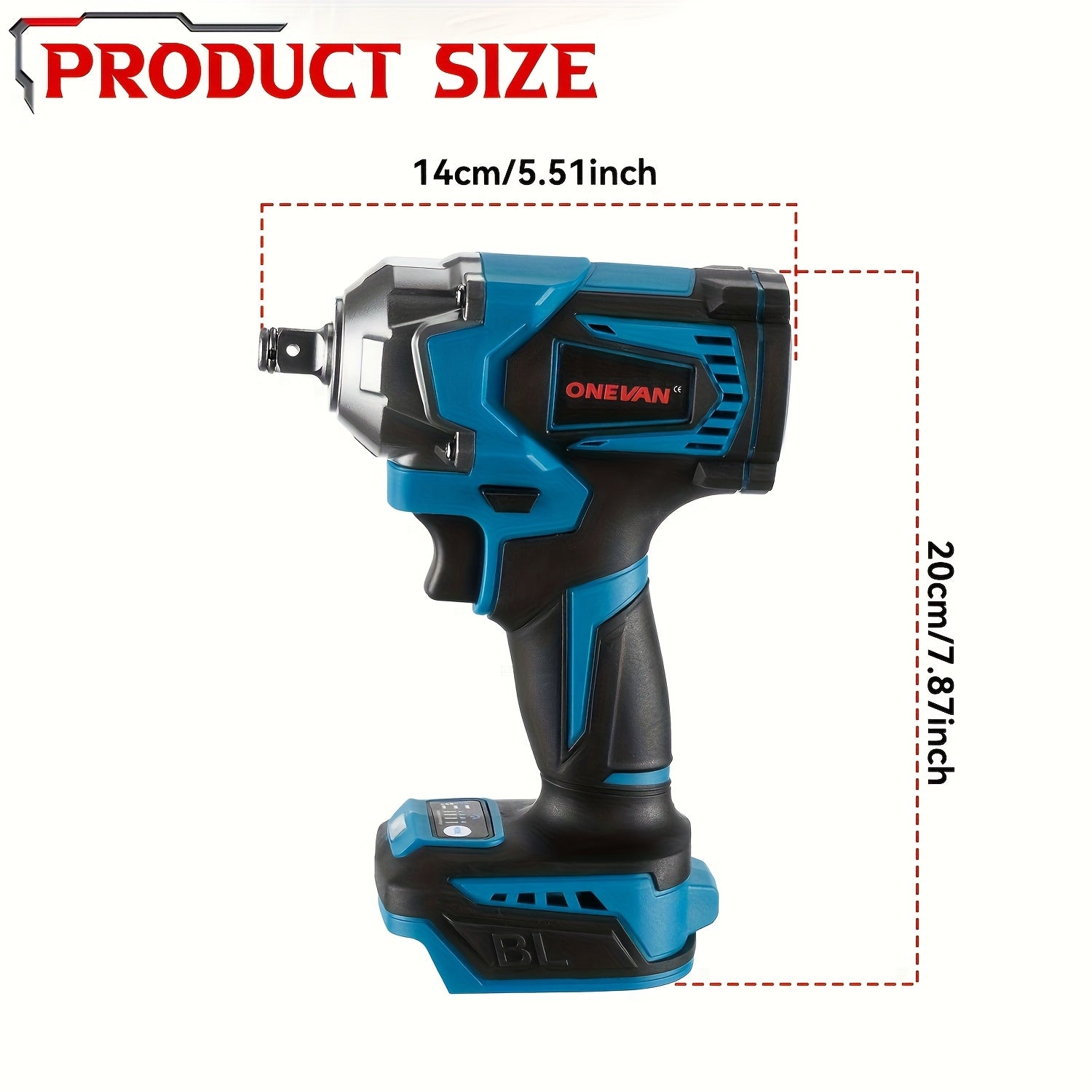 700N.m Brushless Electric Wrench, 1/2 Inch Screwdriverless Electric Drill Set, 4 Adjustable Gears For Car Repair, Furniture And Scaffolding Installation, Compatible With ONEVAN Batteries, Power Tool Gift For Husband