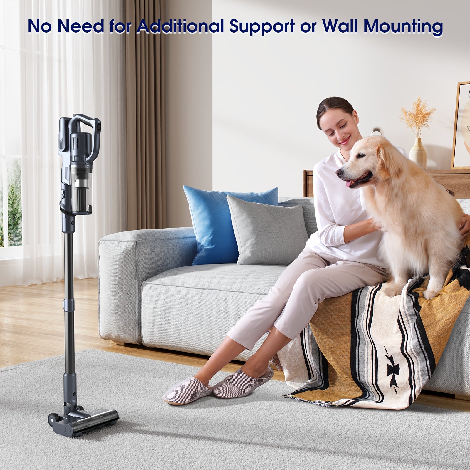 Lubluelu 30Kpa Cordless Vacuum Cleaner, Anti-Tangling Brushless Lightweight Vacuum Cleaner, Up to 50 Mins Runtime, for Home Carpet Hardwood Floor Pet Hair