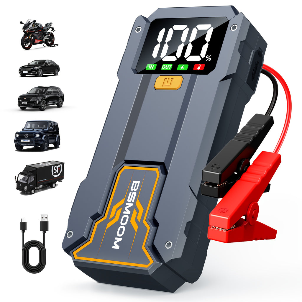 7000A Car Jump Starter With LED Flashlight, Large LCD Screen, 12V Car Emergency Battery Booster Pack, Jump Box, Portable Charger Power Bank