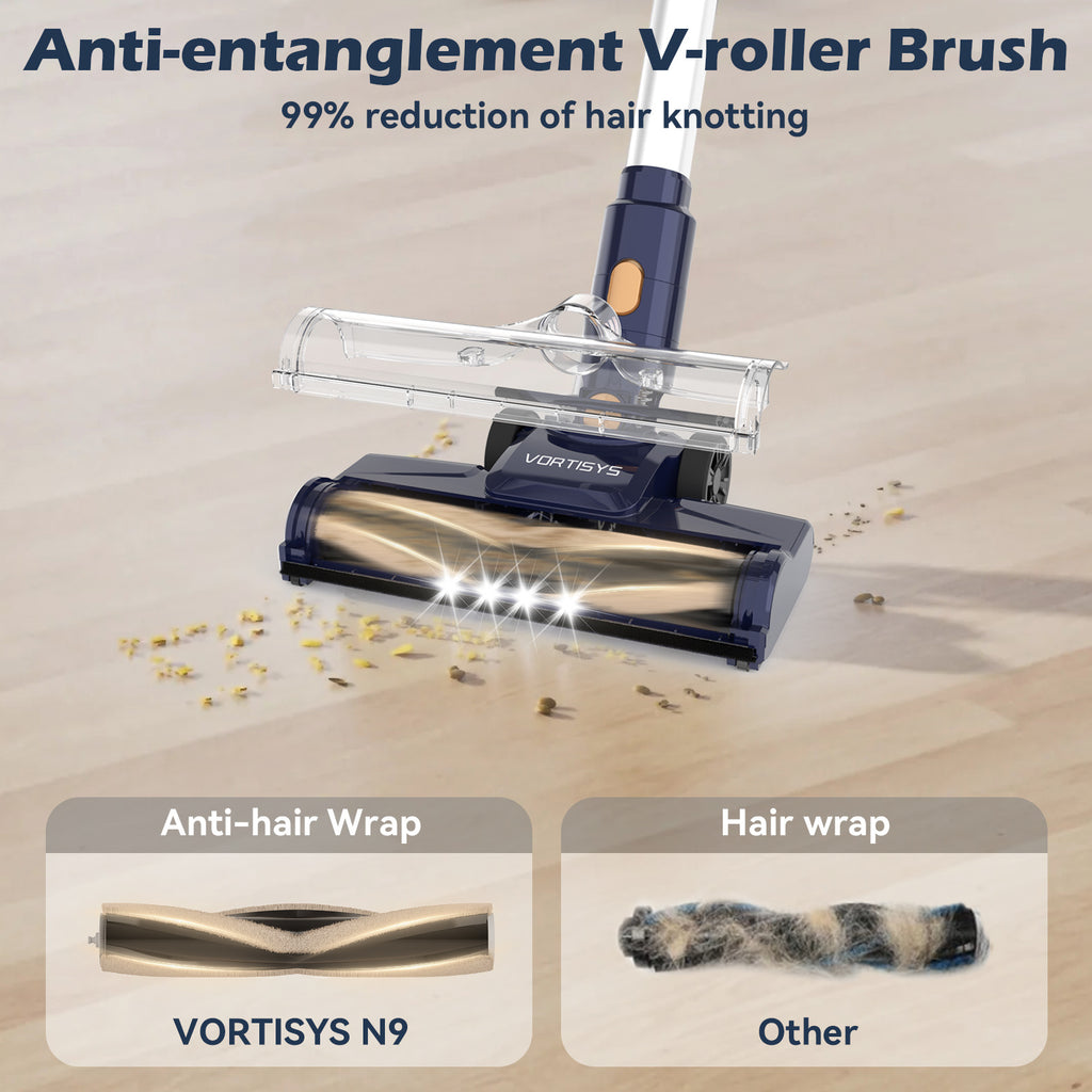 Staubsauger N9 60000Pa Akku-Staubsauger für Zuhause, 55-minütige Laufzeit, 6-in-1 Teppichreiniger, 8*2200mAh Akku, Anti-Verhedderung-Bodenbürste, Leistungsstarker Saugkraft, Auto-Zubehör, Haustierhaare, Teppiche und Hartböden, Ideales Geschenk, Staubsauge