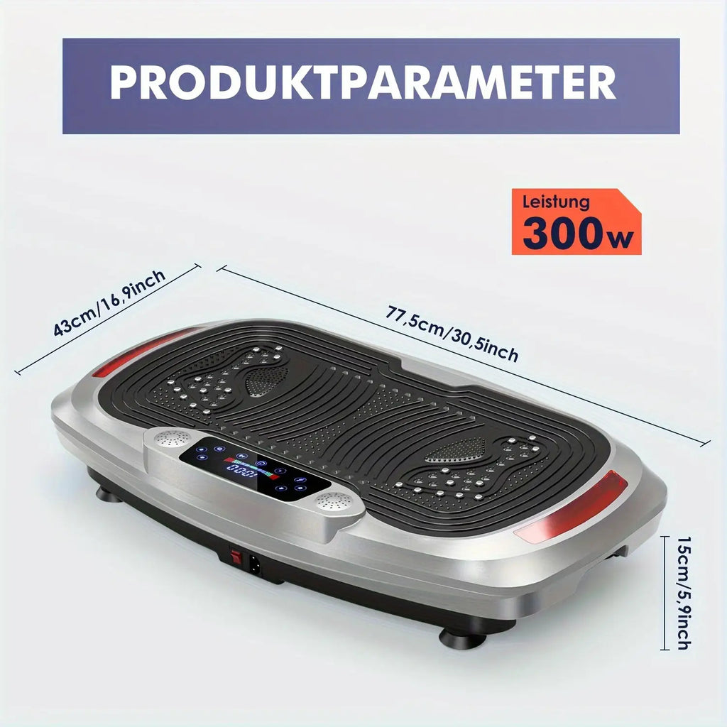 300W intelligente Vibrationsscheibe + elektromagnetische Tiefenmassage | mit Musik + 120-stufiger Touch-Einstellung | leiser Motor | maximale Belastung 200 kg | mit Seil | Ganzkörper-Gewichtsverlust-Training | Schlankheits- & Formgebung | Heim-/Fitnessstu