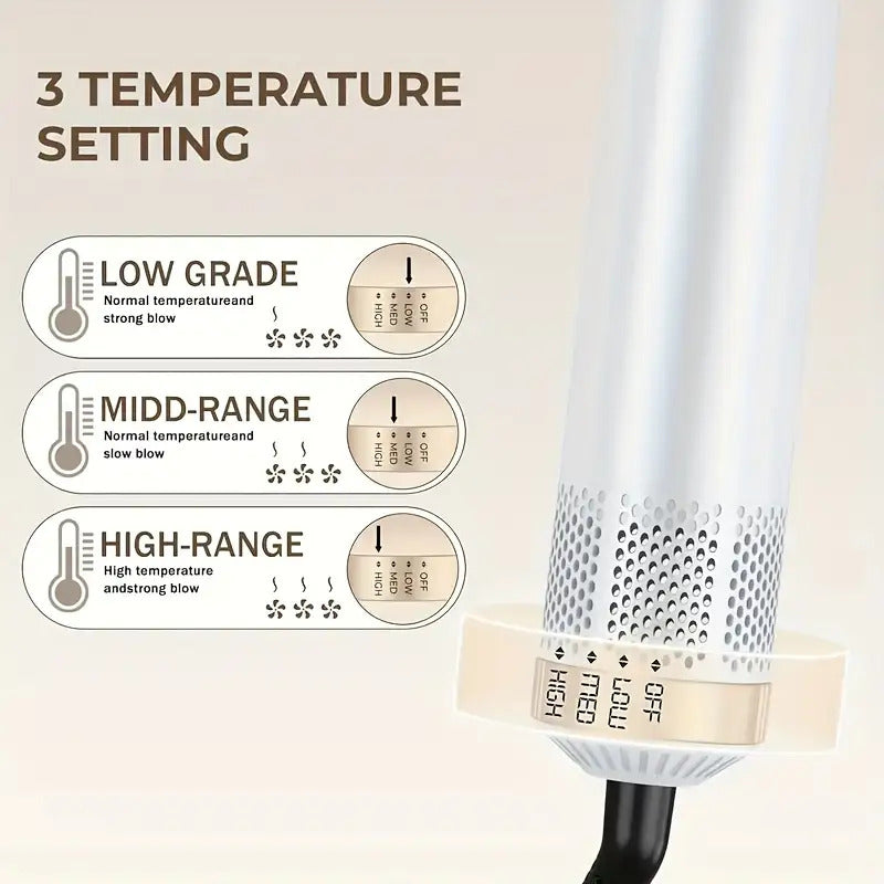 5-in-1 Heißer Haarbürste Multifunktionaler Haarstyler, Glätteisen Lockenstab Elektrischer Lockenwickler Bürste, EU Stecker, Haarstyling-Werkzeuge, Elegantes Styling-Tool, Metallisches Finish, Vielseitiges Styling-Tool, Modernes Styling-Tool, Langlebige Ko