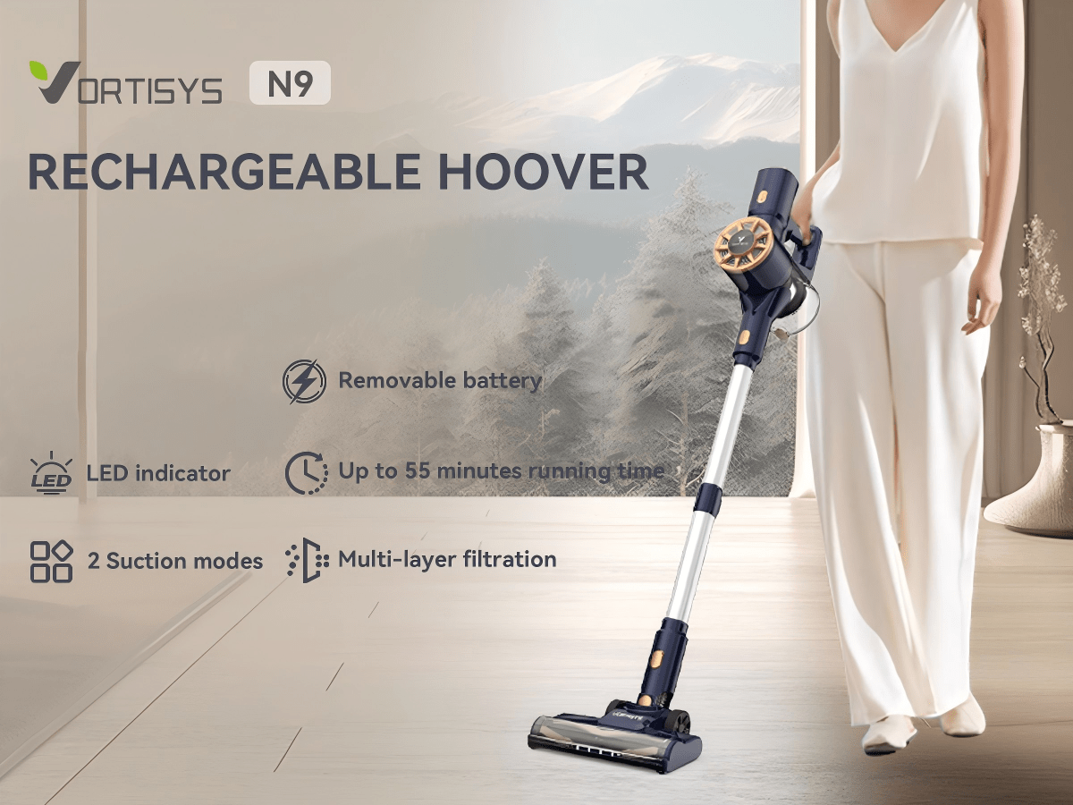 Staubsauger N9 60000Pa Akku-Staubsauger für Zuhause, 55-minütige Laufzeit, 6-in-1 Teppichreiniger, 8*2200mAh Akku, Anti-Verhedderung-Bodenbürste, Leistungsstarker Saugkraft, Auto-Zubehör, Haustierhaare, Teppiche und Hartböden, Ideales Geschenk, Staubsauge
