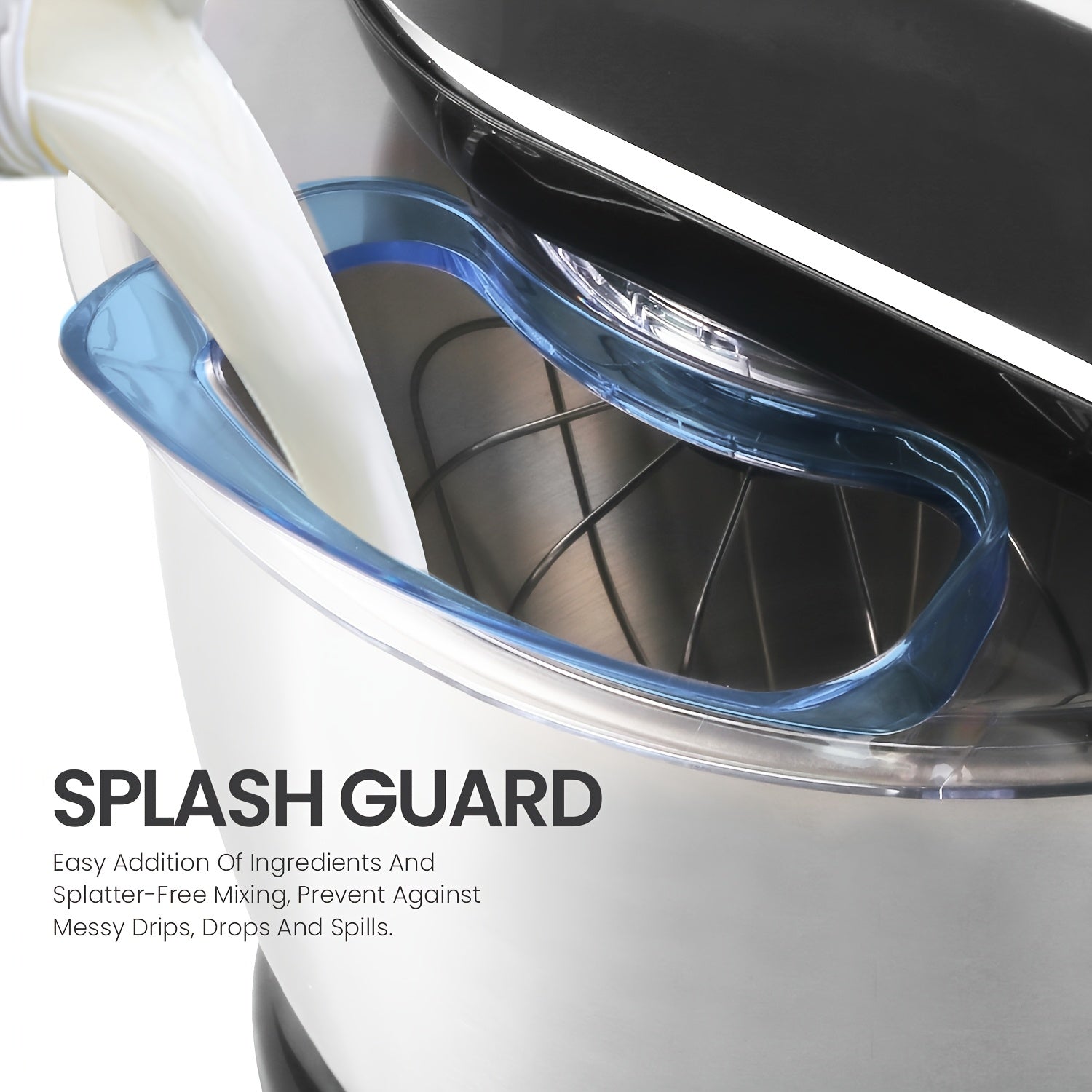SUPERLEX 3-in-1 Standmixer 5L mit 8 Geschwindigkeiten, Küchenmaschine mit Pulsfunktion, Teighaken, Schneebesen und Rührbesen für Kuchen und Brot, 1300W [Energieklasse A+++