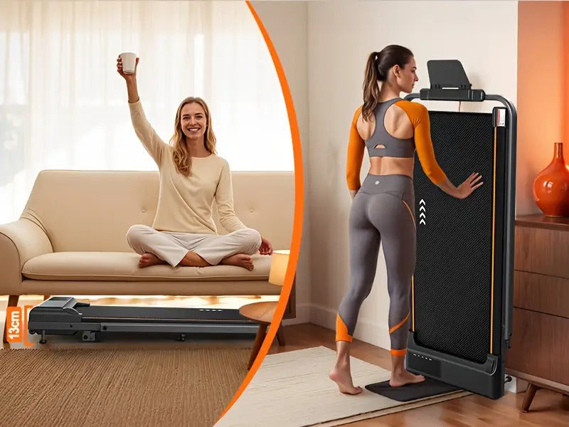 MetallMatic Laufband für Zuhause – Walking Pad mit 2,25 PS Motor, 100 kg Tragkraft, Geschwindigkeit 1-6 km/h, Neigungsfunktion, 7-Schicht-Lauffläche, Montage nicht erforderlich