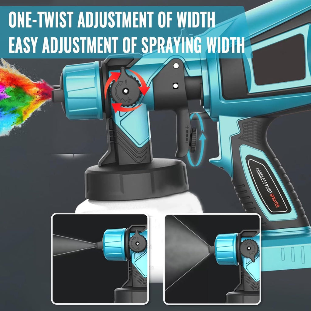 Paint guns,Cordless Paint Sprayer, Fence Paint Sprayer, Paint Sprayers for Fencing and Decking, Handheld Spray Gun, 3 Spray Patterns,with 2x 3000mah Batteries,Compatible with Makita Battery