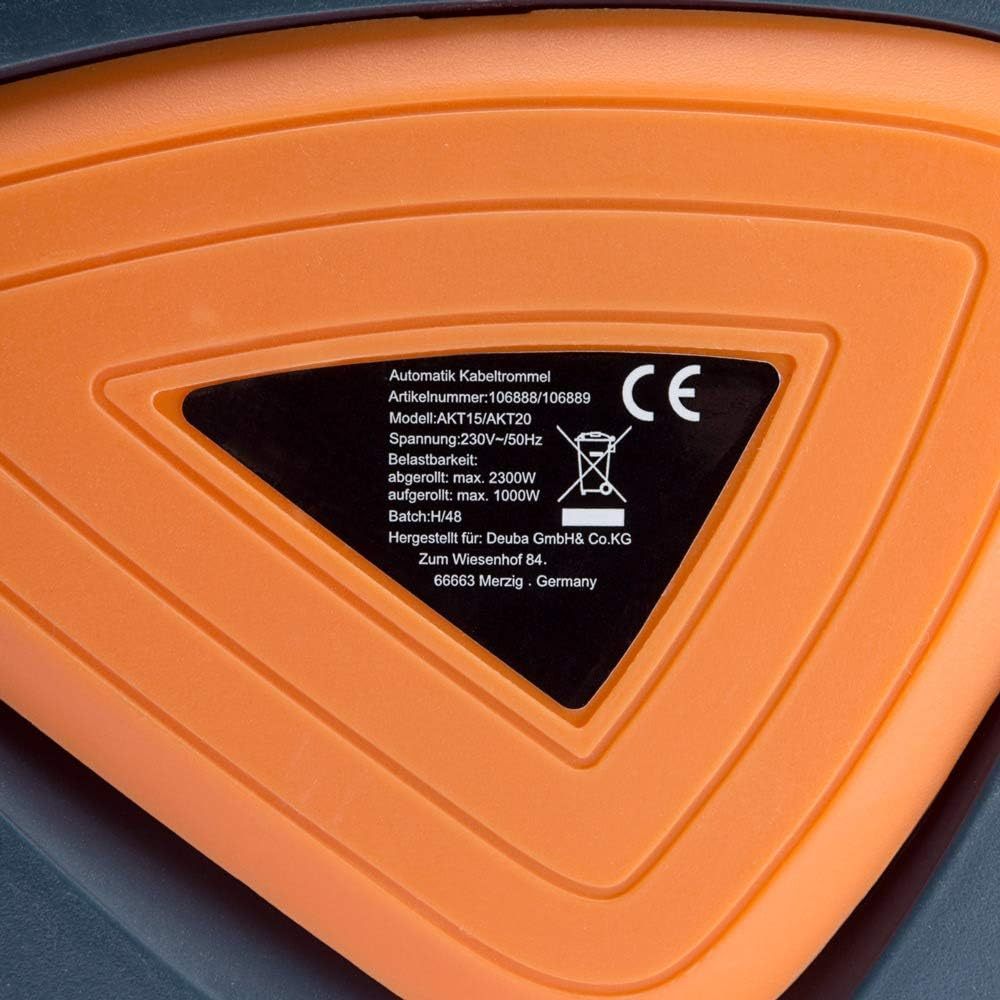 Automatic Cable Reel 20m + 1.5m 180° Rotatable Wall Mount Self-Retracting Automatic Cable Winders for Ceiling and Wall Mounting Workshop 220-240V Plug Powered European Standard Plug Plastic Material Without Battery 0 Gauge
