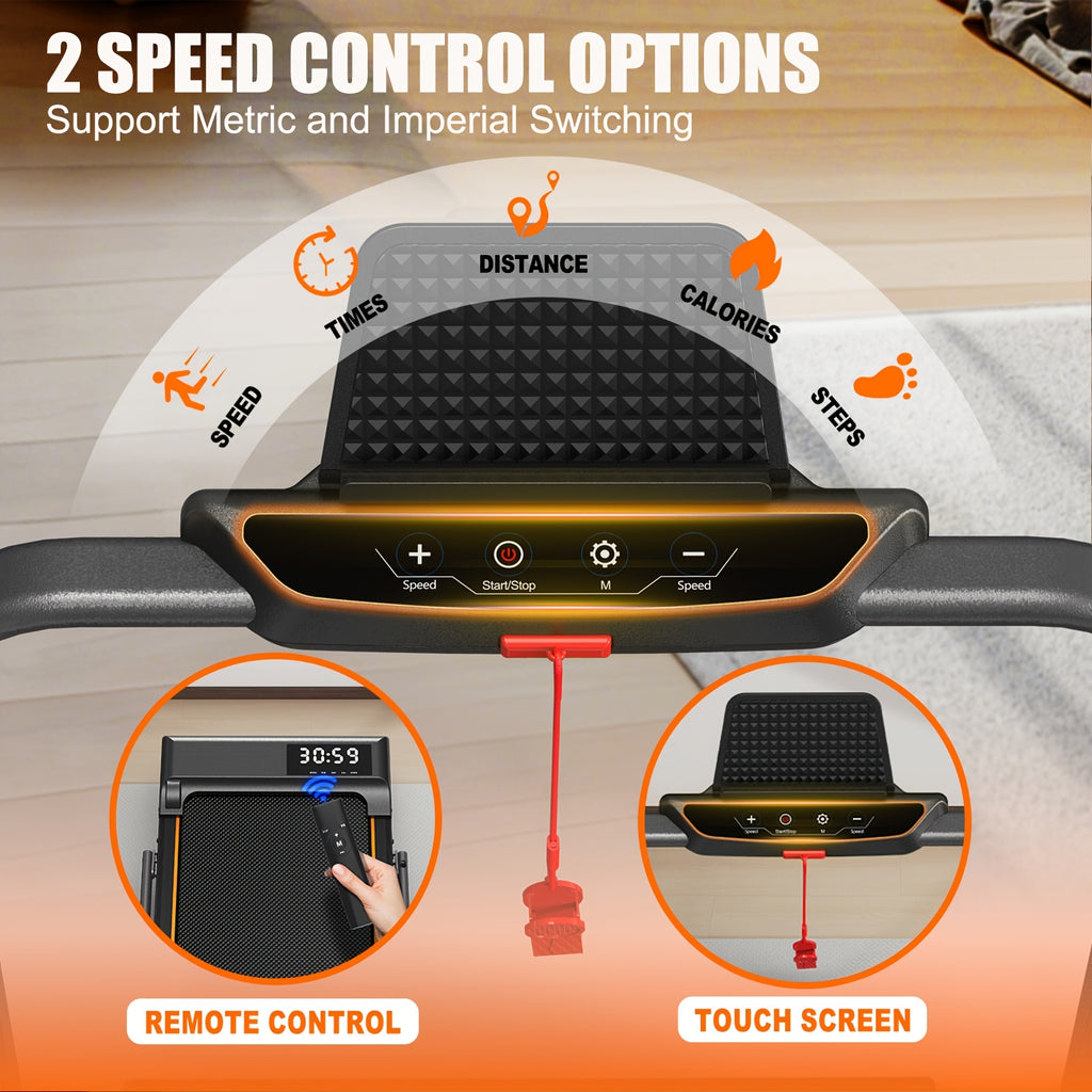MetallMatic Laufband für Zuhause – Walking Pad mit 2,25 PS Motor, 100 kg Tragkraft, Geschwindigkeit 1-6 km/h, Neigungsfunktion, 7-Schicht-Lauffläche, Montage nicht erforderlich