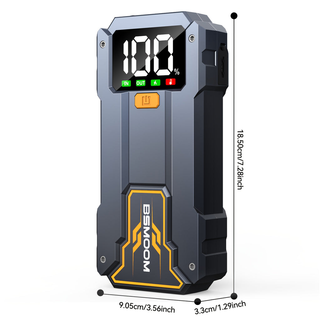 7000A Auto Starthilfe mit LED-Taschenlampe, großem LCD-Bildschirm, 12V Auto Notbatterie Booster Pack, Starthilfebox, tragbares Ladegerät, Powerbank