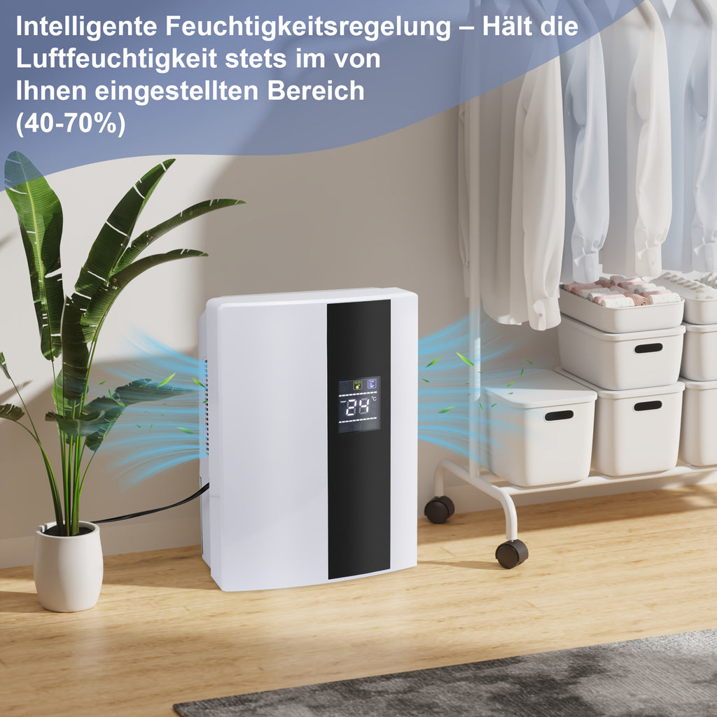 Effiziente Entfeuchtung, Ultra-Leise Technologie, Keine Störungen bei Nachtgebrauch, Energie- und Stromsparend, Kompakt und Tragbar - Die Ideale für Feuchtigkeitsfreiheit zu Hause